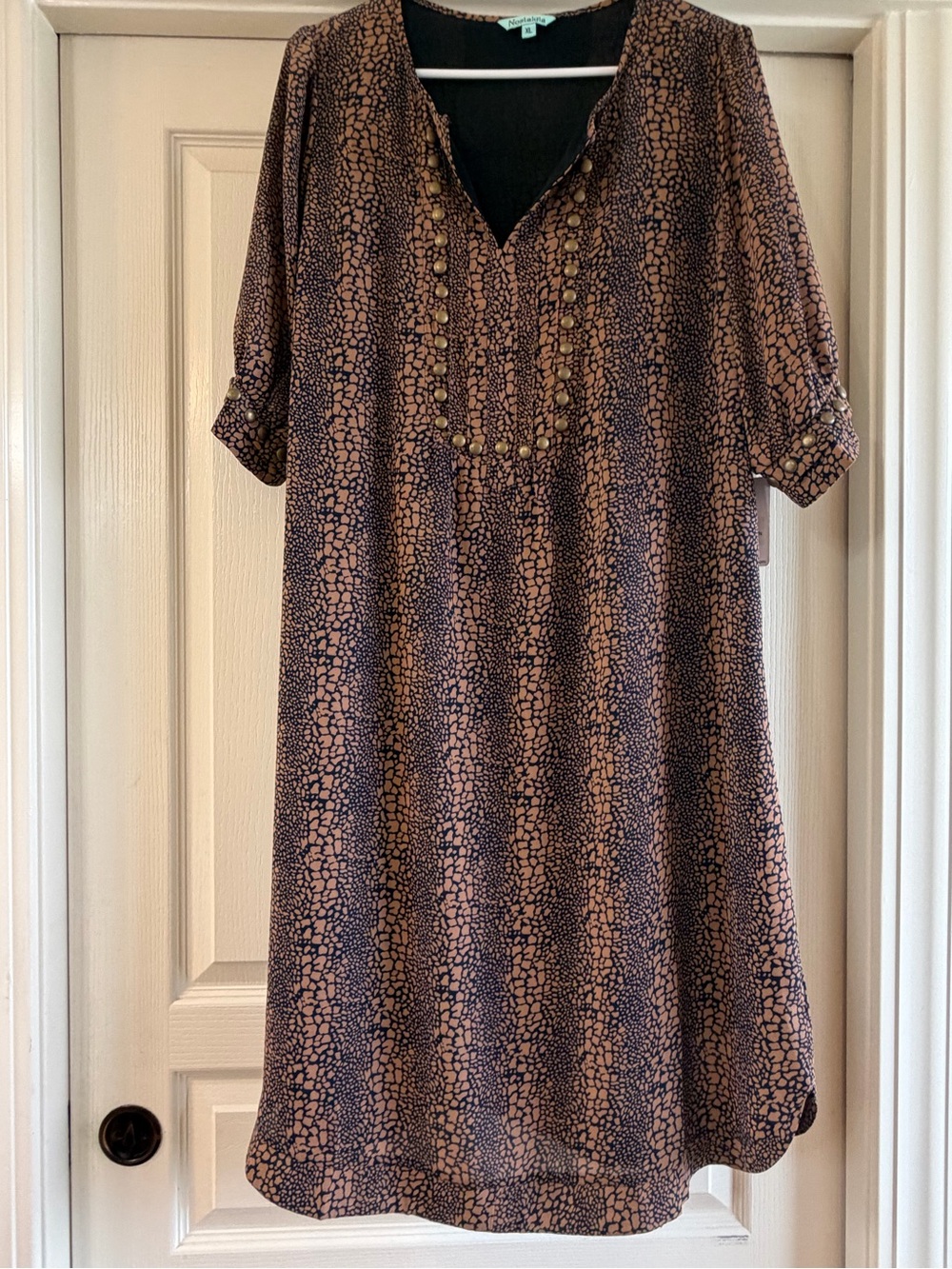 Brown & Black Pebble-Print Dress